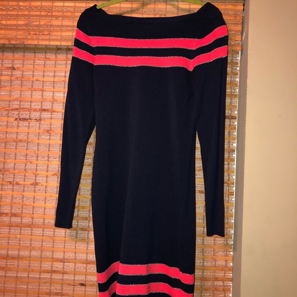 Tommy Bahama navy and peach dress